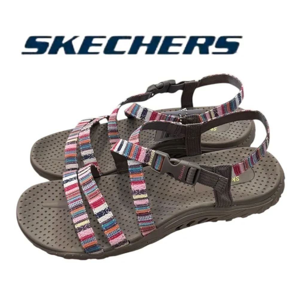 New Skechers Women’s Reggae Trail On By Sandals 12